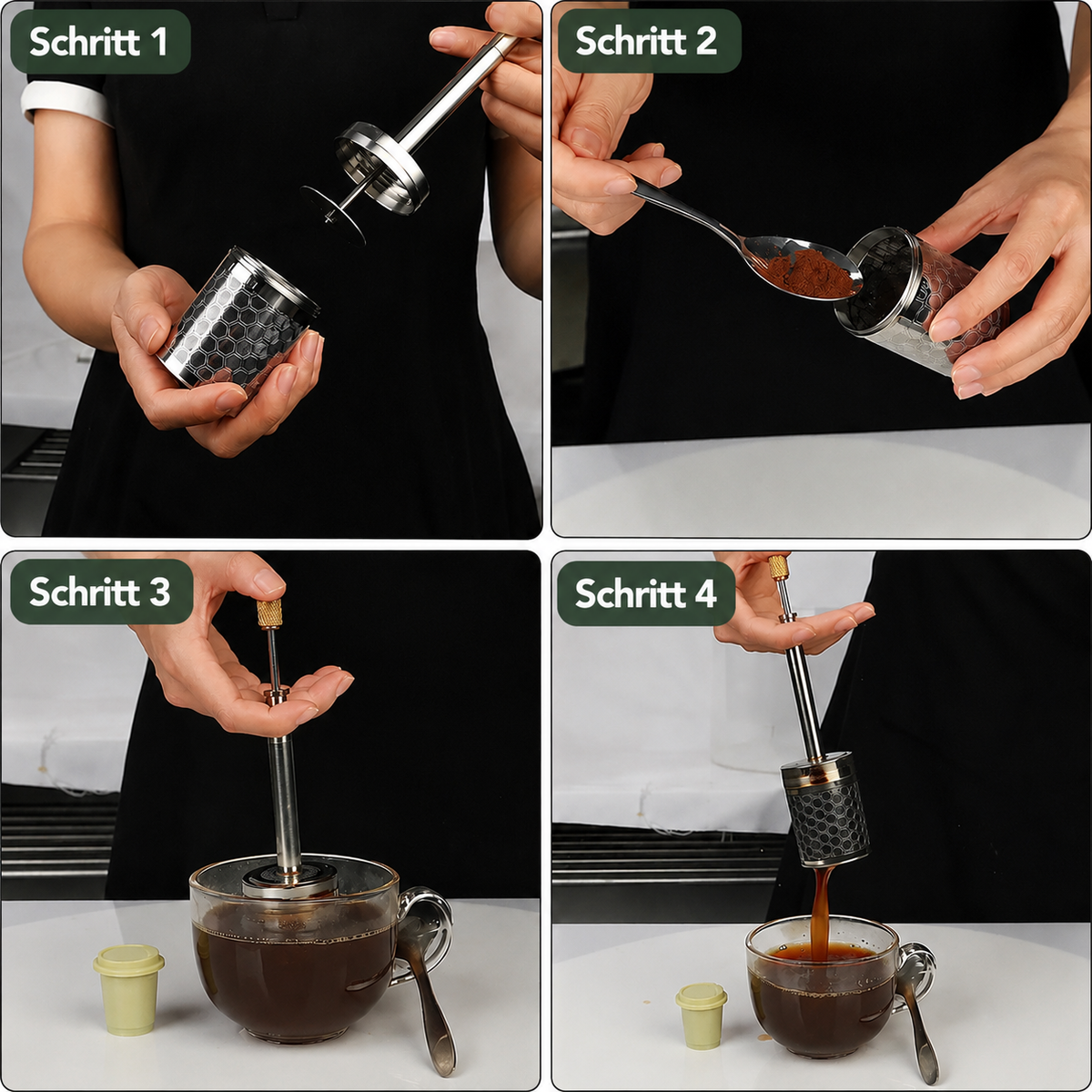 Edelstahl Tee- und Kaffeepressfilter - perfekter Genuss ohne Rückstände überall einsetzbar