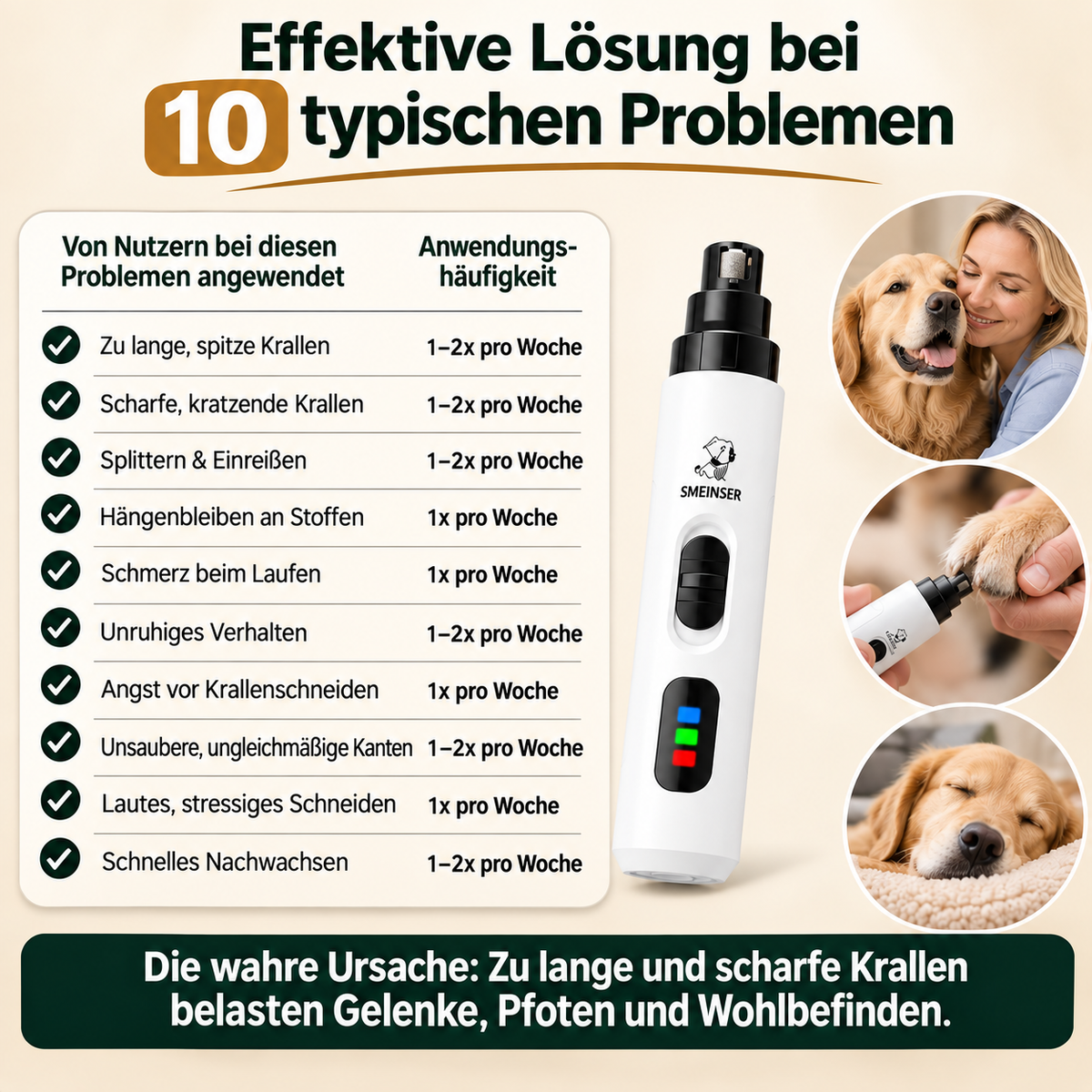 Silent Groom Pro Nagelschleifer – Leiser Hundenagelschleifer, USB-aufladbar